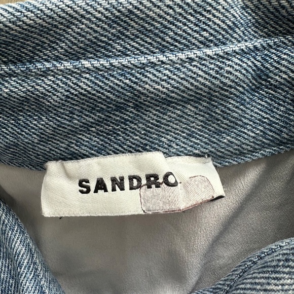 Sandro Amadora Dress Pink Blue Denim Trim Houndstooth Tweed Mini FR 36 US 4 - Picture 4 of 15